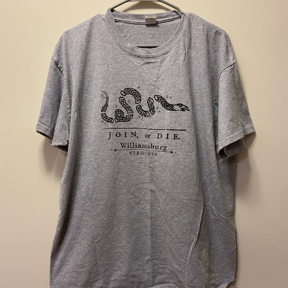 Gray Join or Die Williamsburg Graphic T-Shirt